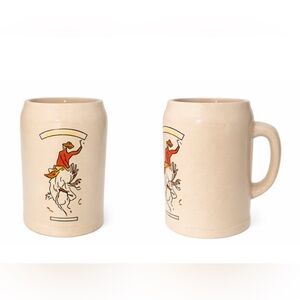 Vintage GERZ Beer Stein Mug – W. Germany – Shape Stampede Cowboy – 0.5L